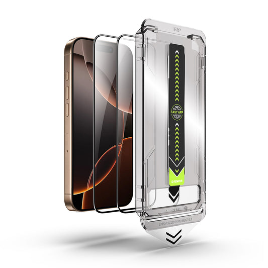 Techsuit TitanGlass Screen Protector for Apple iPhone 17 Pro, Tempered Glass, Full Glue, Set of 2 Pieces, Black