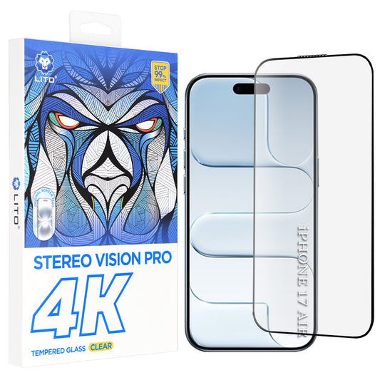 Lito D+ Max 4K Screen Protector for Apple iPhone 17 Air, Tempered Glass, Full Glue, Black