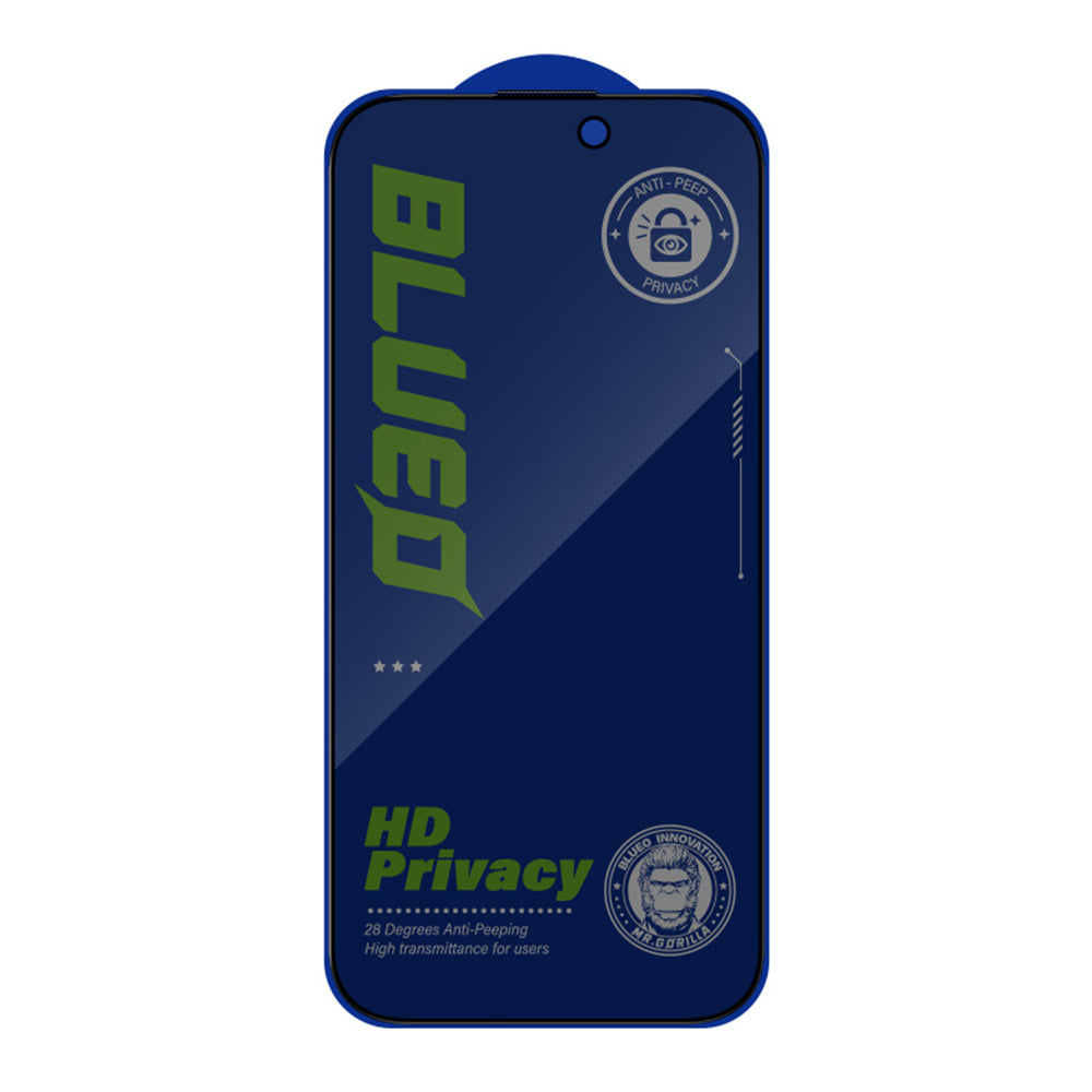 Blueo Anti-Peep Privacy Screen Protector for Apple iPhone 12 Pro Max, Tempered Glass, Full Glue