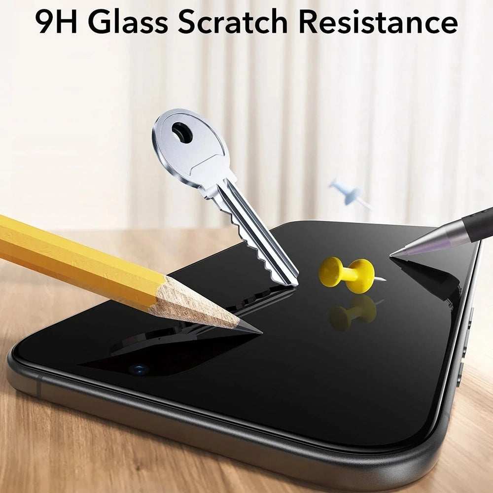 Privacy Screen Protector ESR UltraFit for Apple iPhone 17 Pro, Tempered Glass, Full Glue, Set of 3 Pieces