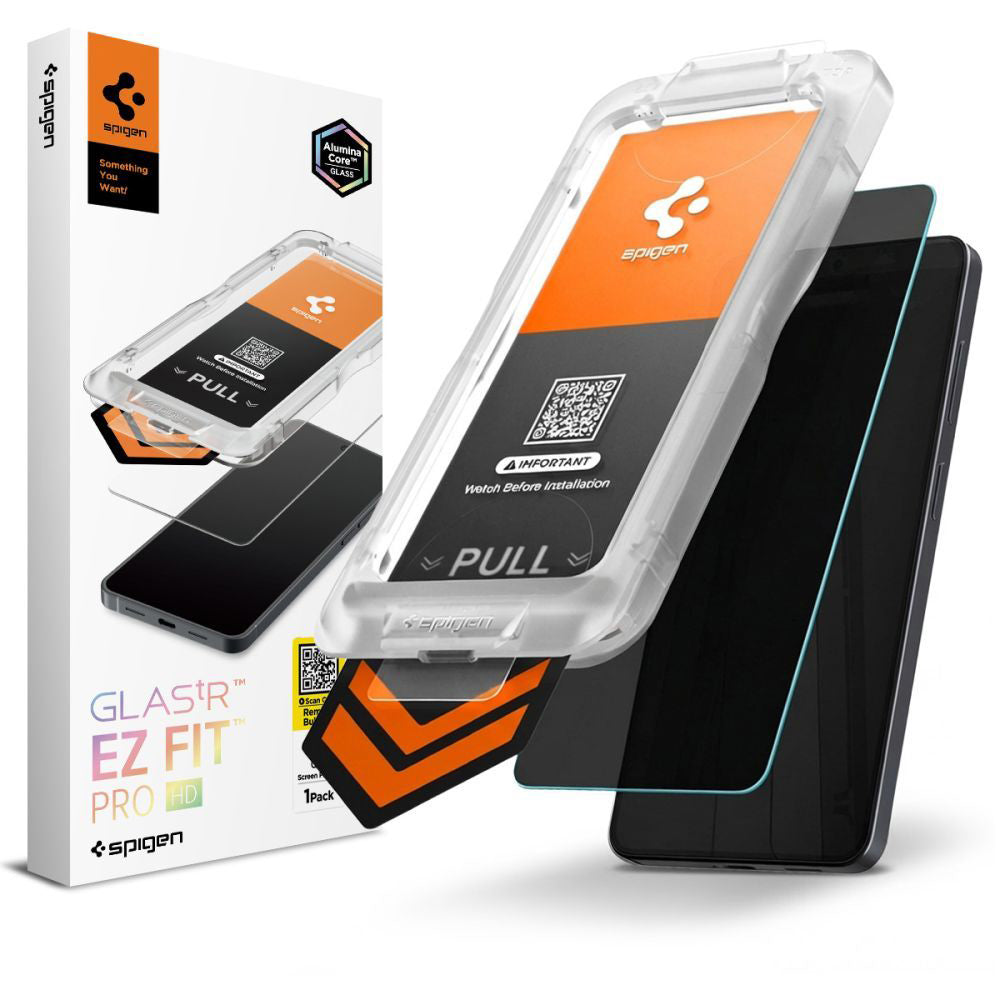 Spigen GlastR EZ FIT Pro HD Privacy Screen Protector for Samsung Galaxy S26 S942, Tempered Glass, Full Glue AGL11098