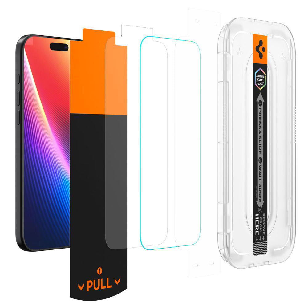 Spigen GlastR EZ FIT Pro Privacy Screen Protector for Apple iPhone 17 Pro Max / 16 Pro Max, Tempered Glass, Full Glue AGL10096