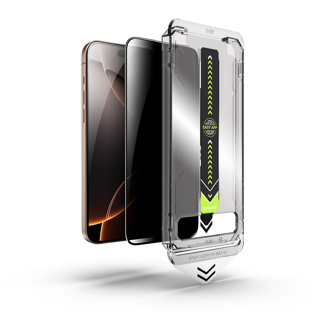 Privacy Techsuit TitanGlass Screen Protector for Apple iPhone 17 Pro Max, Tempered Glass, Full Glue
