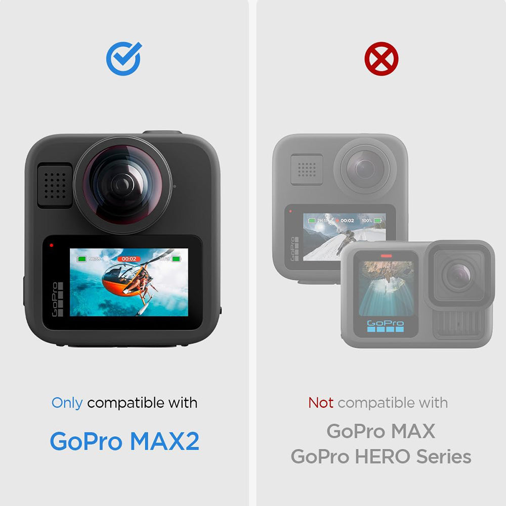 Spigen GlastR Slim Screen Protector for GoPro Max 2, Set of 2 Pieces, Tempered Glass AGL11230