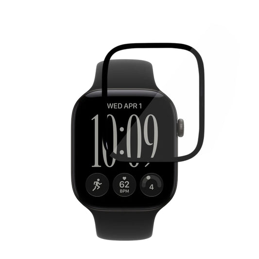 Techsuit Nano Flex Protective Film for Apple Watch Series 12 46mm, Set of 2 pieces, Plastic, Black