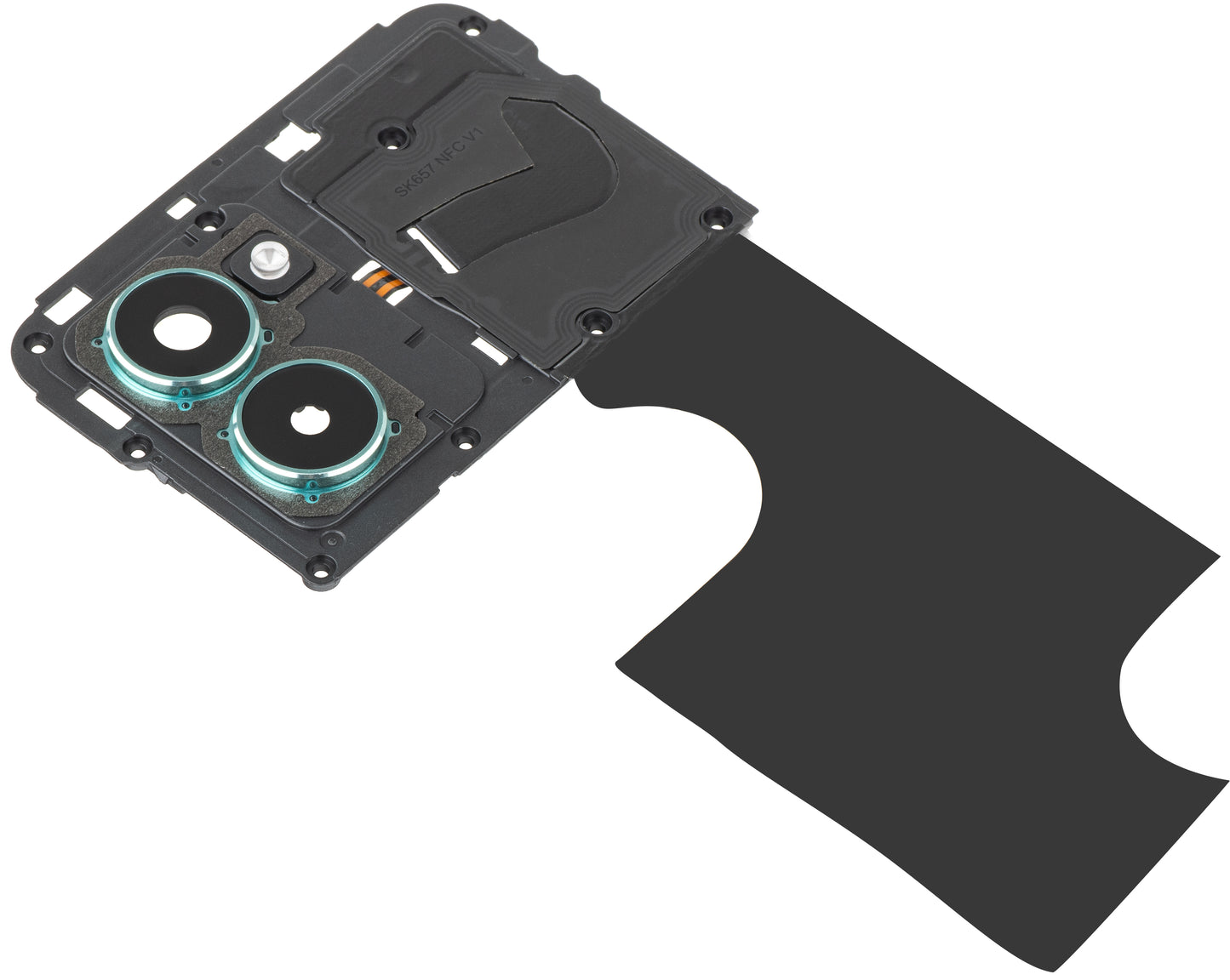 Rear Camera Glass - Flash - Inner Frame - NFC Antenna HMD Pulse Pro, with Frame, Green (Glacier Green), Service Pack 286954437