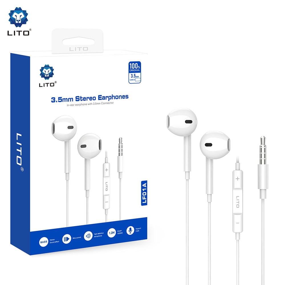 Handsfree 3.5mm Lito LF01A, White