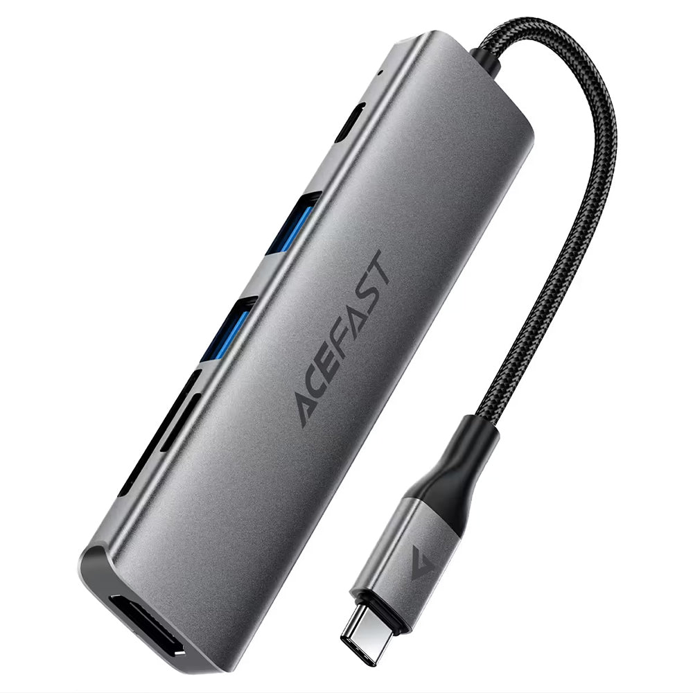 Acefast J18 USB-C Hub, 6-in-1, Gray