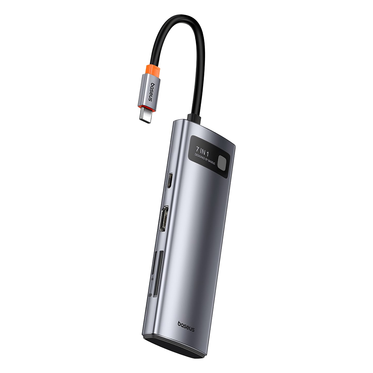 Baseus Joystar USB-C Hub, 3 x USB-A 3.0 - 1 x USB-C - 1 x HDMI - 1 x SD - 1 x microSD, Silver B0003070881111-00