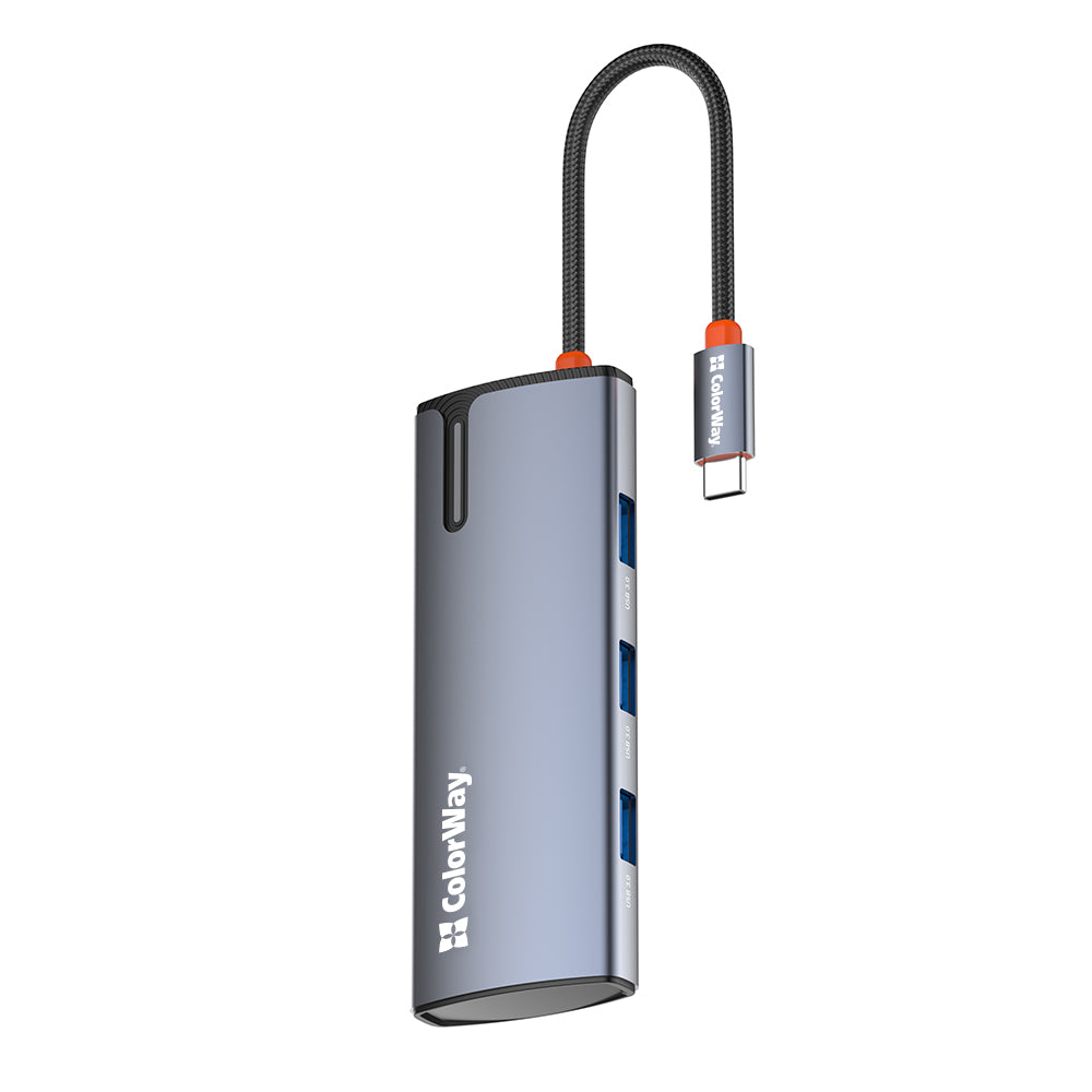 USB-C ColorWay CW-HUB01 Hub, 5in1, Silver