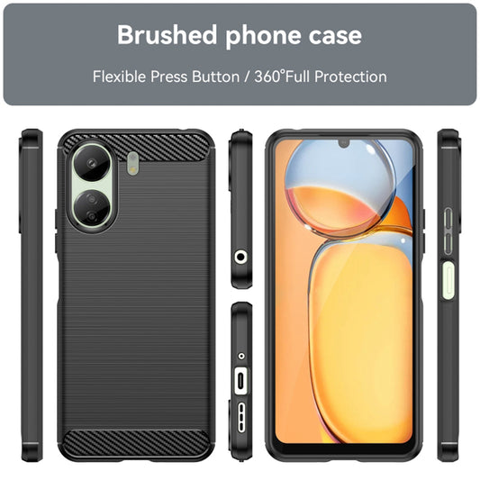 Camera Protection Case for Xiaomi Poco C65 / Redmi 13C, Techsuit, Carbon, Black
