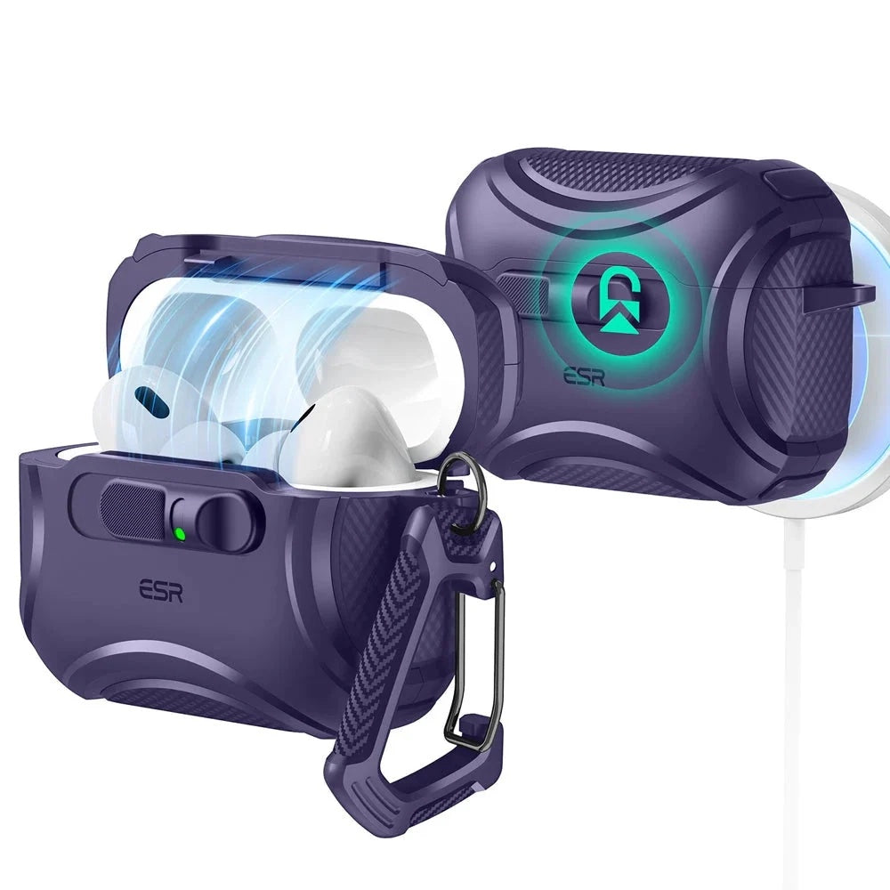 ESR Cyber FlickLock Case for Apple AirPods Pro 3, Purple