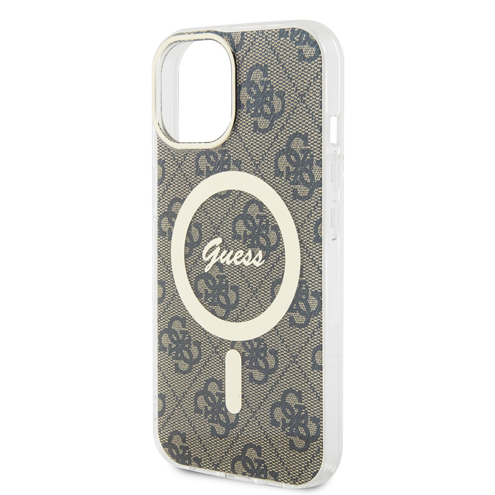 MagSafe Case for Apple iPhone 15, Guess, IML 4G, Brown