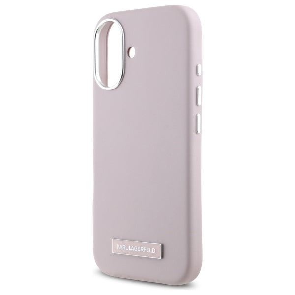 MagSafe Case for Apple iPhone 16, Karl Lagerfeld, FW Metal Plate, Pink