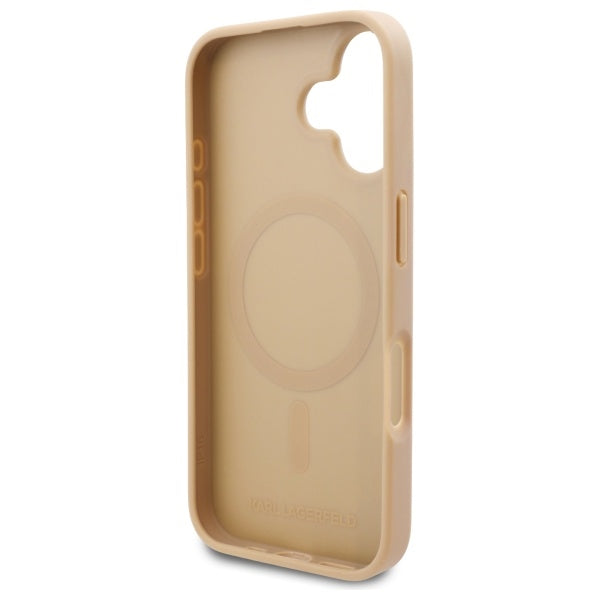 MagSafe Case for Apple iPhone 16, Karl Lagerfeld, Hot Stamp, Beige