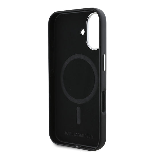 MagSafe Case for Apple iPhone 16 Plus, Karl Lagerfeld, FW Metal Plate, Black