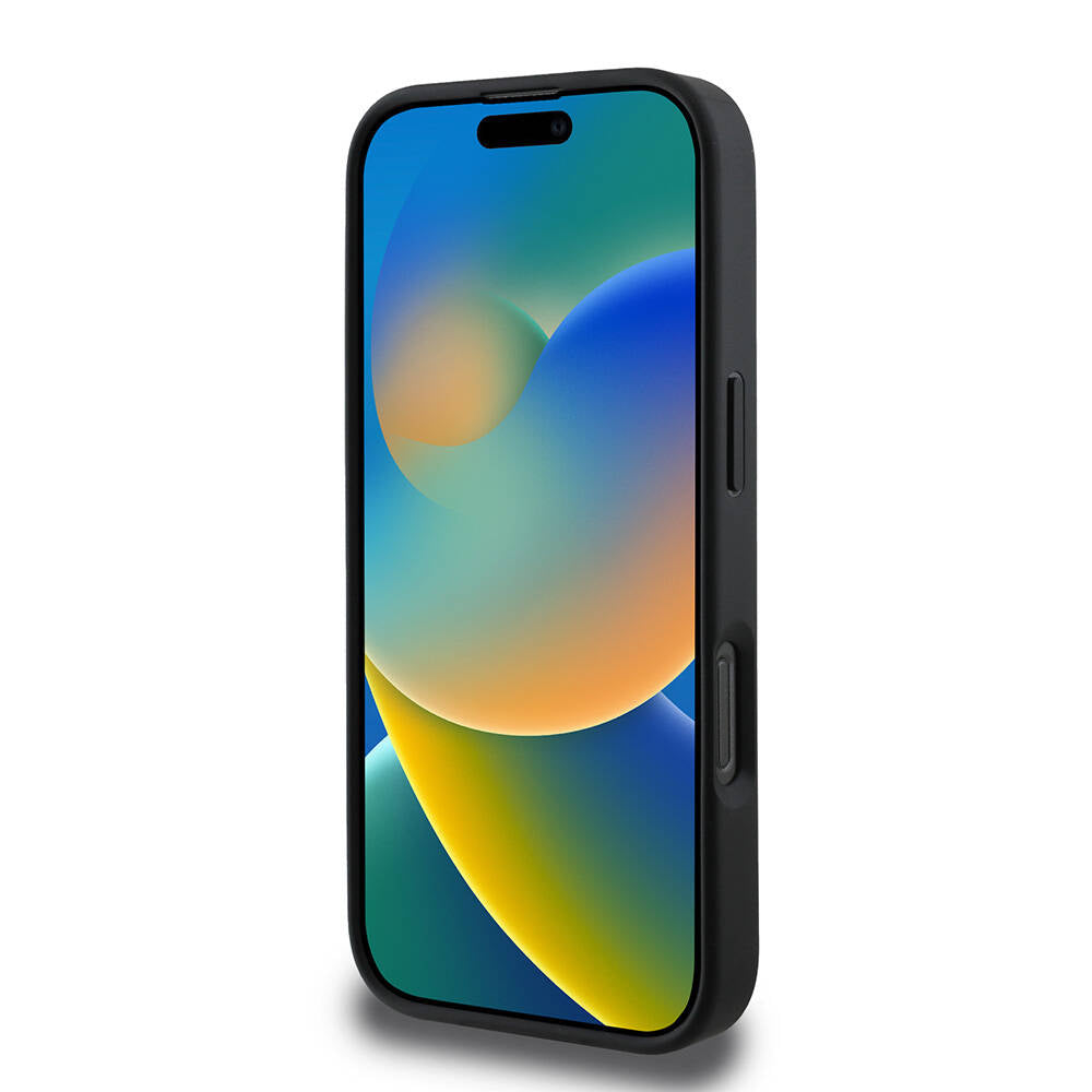 MagSafe Case for Apple iPhone 16 Pro, Guess, 4G Printed Stripes, Black