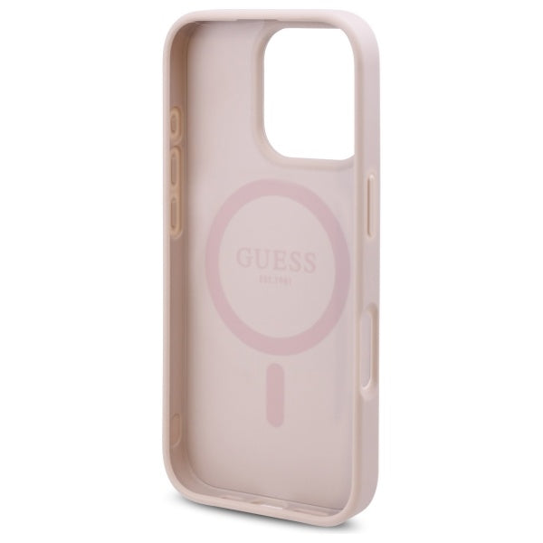 MagSafe Case for Apple iPhone 16 Pro Max, Guess, 4G Flowers Print, Pink