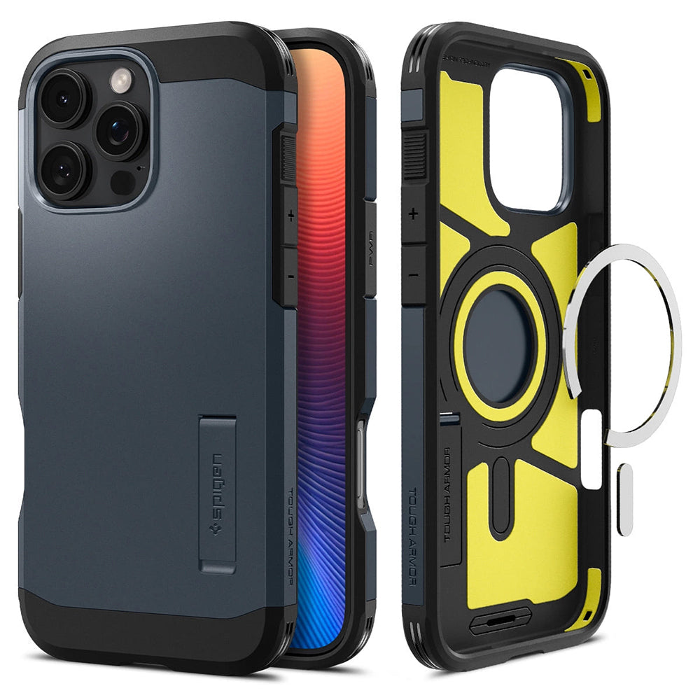 MagSafe Case for Apple iPhone 16 Pro Max, Spigen, Tough Armor, Blue ACS08014