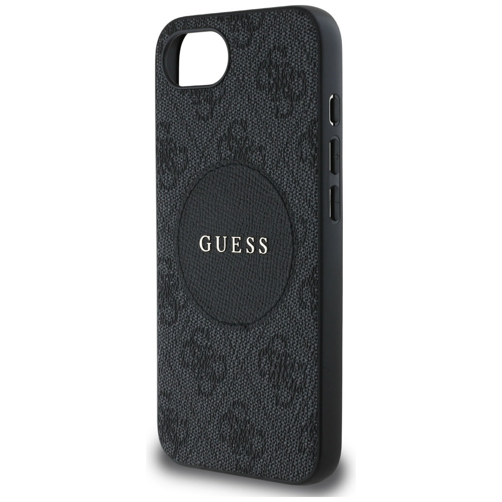 MagSafe Case for Apple iPhone 17e / 16e, Guess, 4G Circle Classic Logo, Brown