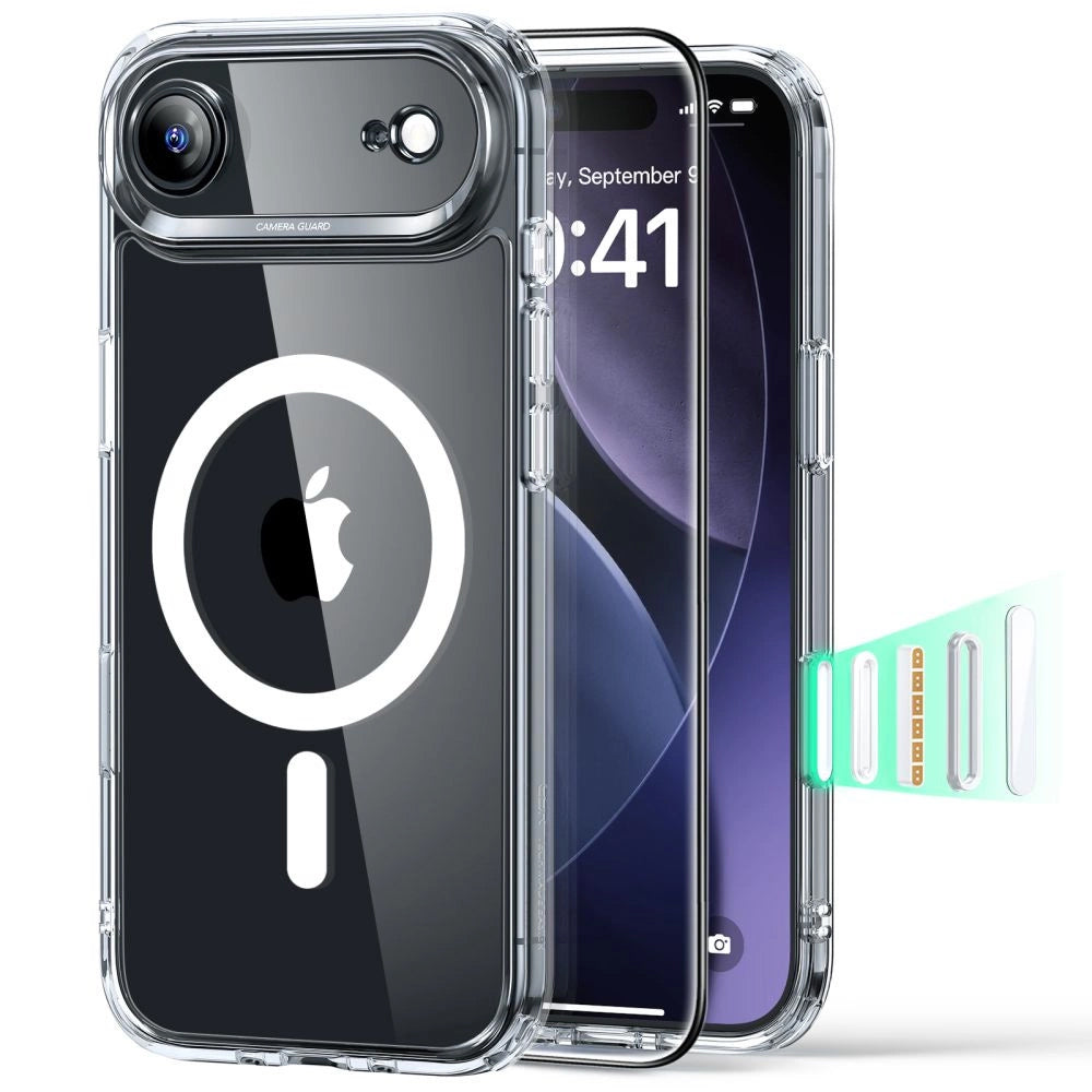 MagSafe Case for Apple iPhone 17 Air, ESR, Classic Hybrid with Screen Protector, Transparent