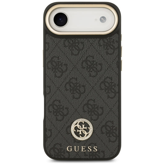MagSafe Case for Apple iPhone 17 Air, Guess, 4G Strass Logo with Big Strap, Black