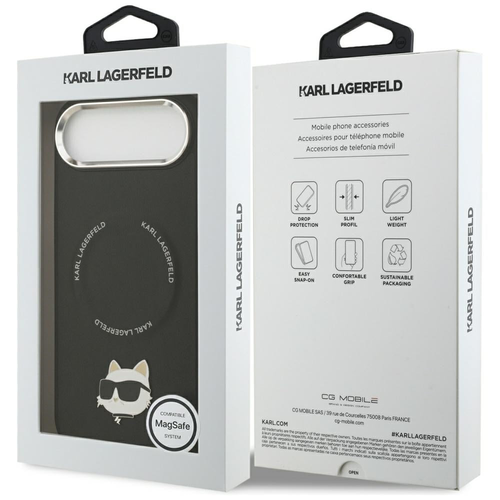 MagSafe Case for Apple iPhone 17 Air, Karl Lagerfeld, Choupette Pin, Black