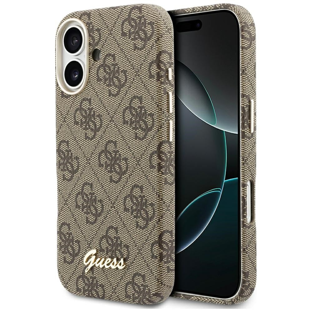 MagSafe Case for Apple iPhone 17, Guess, 4G Script Logo, Brown