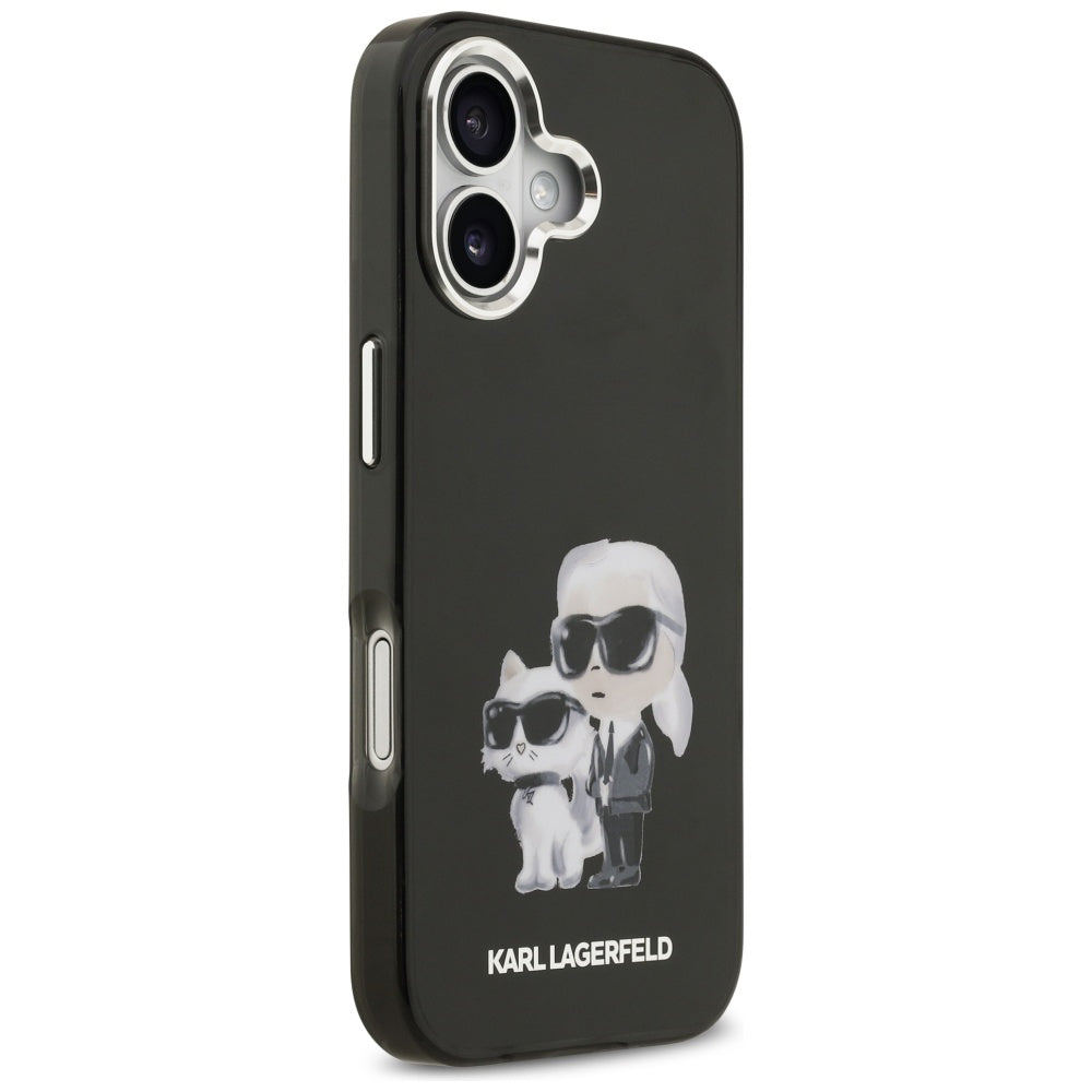 MagSafe Case for Apple iPhone 17, Karl Lagerfeld, IML Aquarelle Karl & Choupette Logo, Black