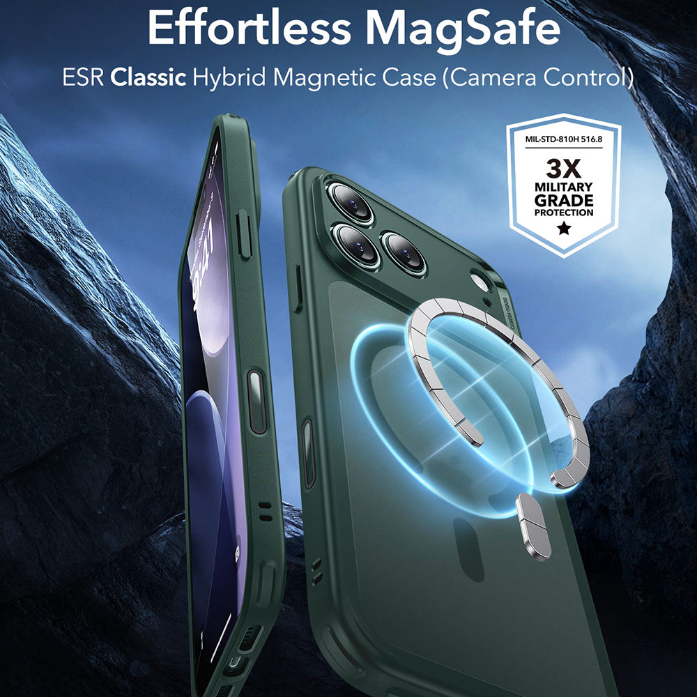 MagSafe Case for Apple iPhone 17 Pro, ESR, Classic Hybrid, Satin Green
