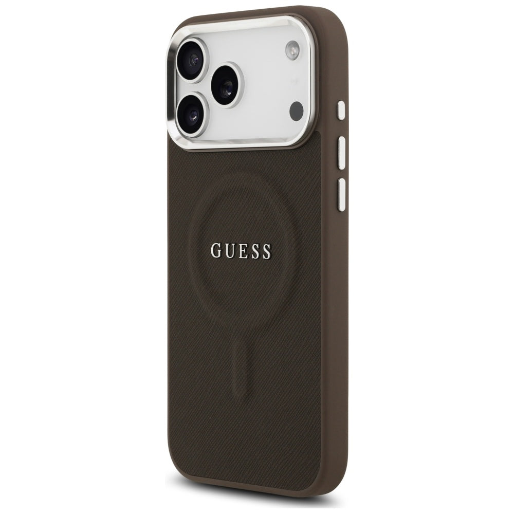 MagSafe Case for Apple iPhone 17 Pro, Guess, Classic Logo, Brown
