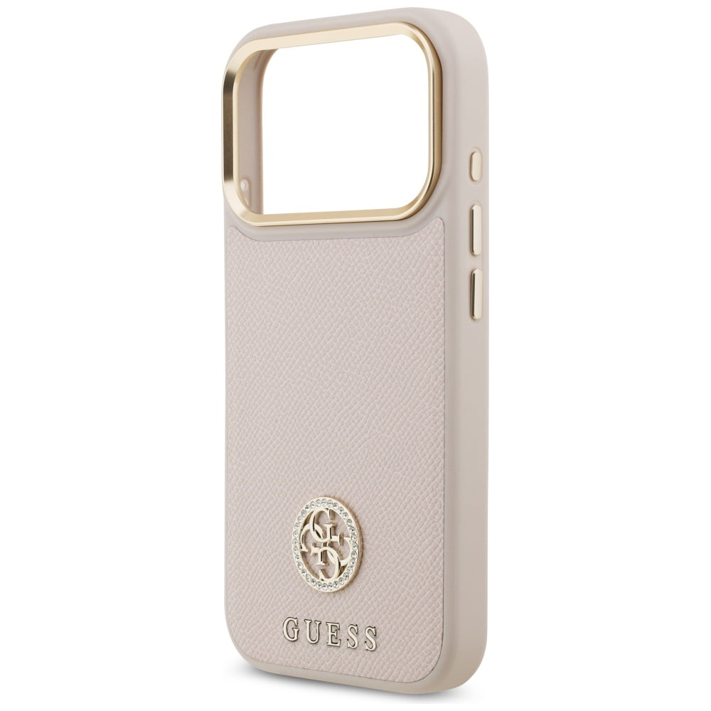 MagSafe Case for Apple iPhone 17 Pro, Guess, Grained Strass Logo, Pink