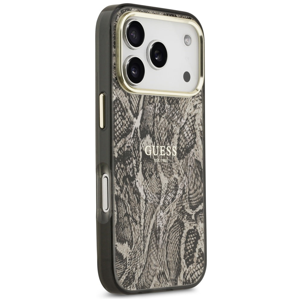 MagSafe Case for Apple iPhone 17 Pro, Guess, Python Pattern, Brown