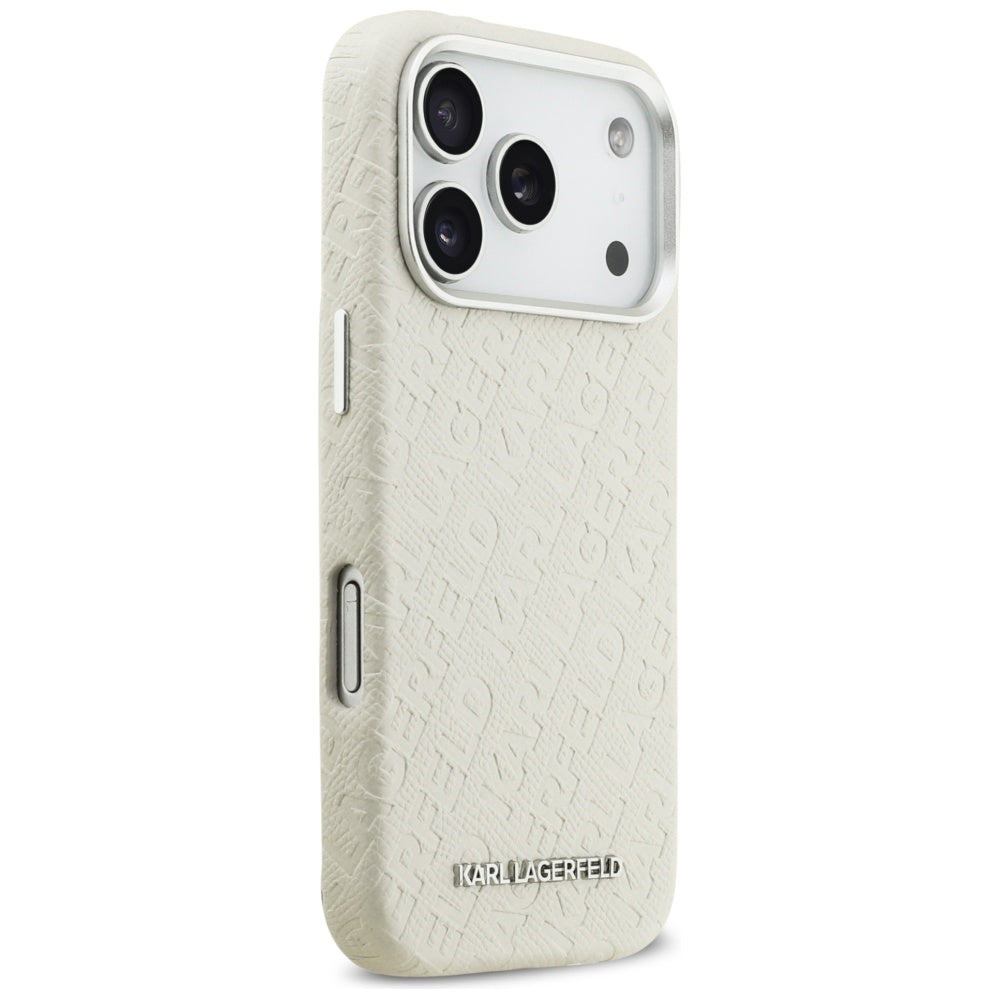 MagSafe Case for Apple iPhone 17 Pro, Karl Lagerfeld, FW Stamped Karl, Beige