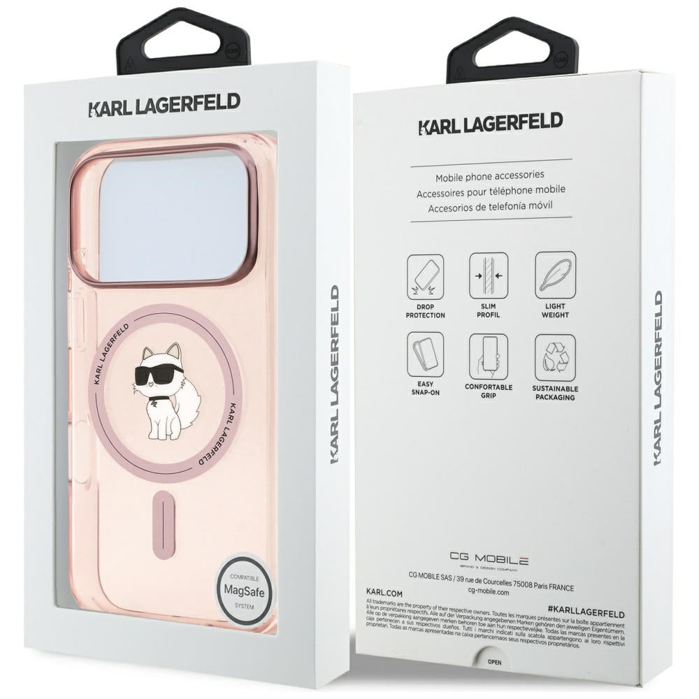 MagSafe Case for Apple iPhone 17 Pro, Karl Lagerfeld, IML Choupette, Pink