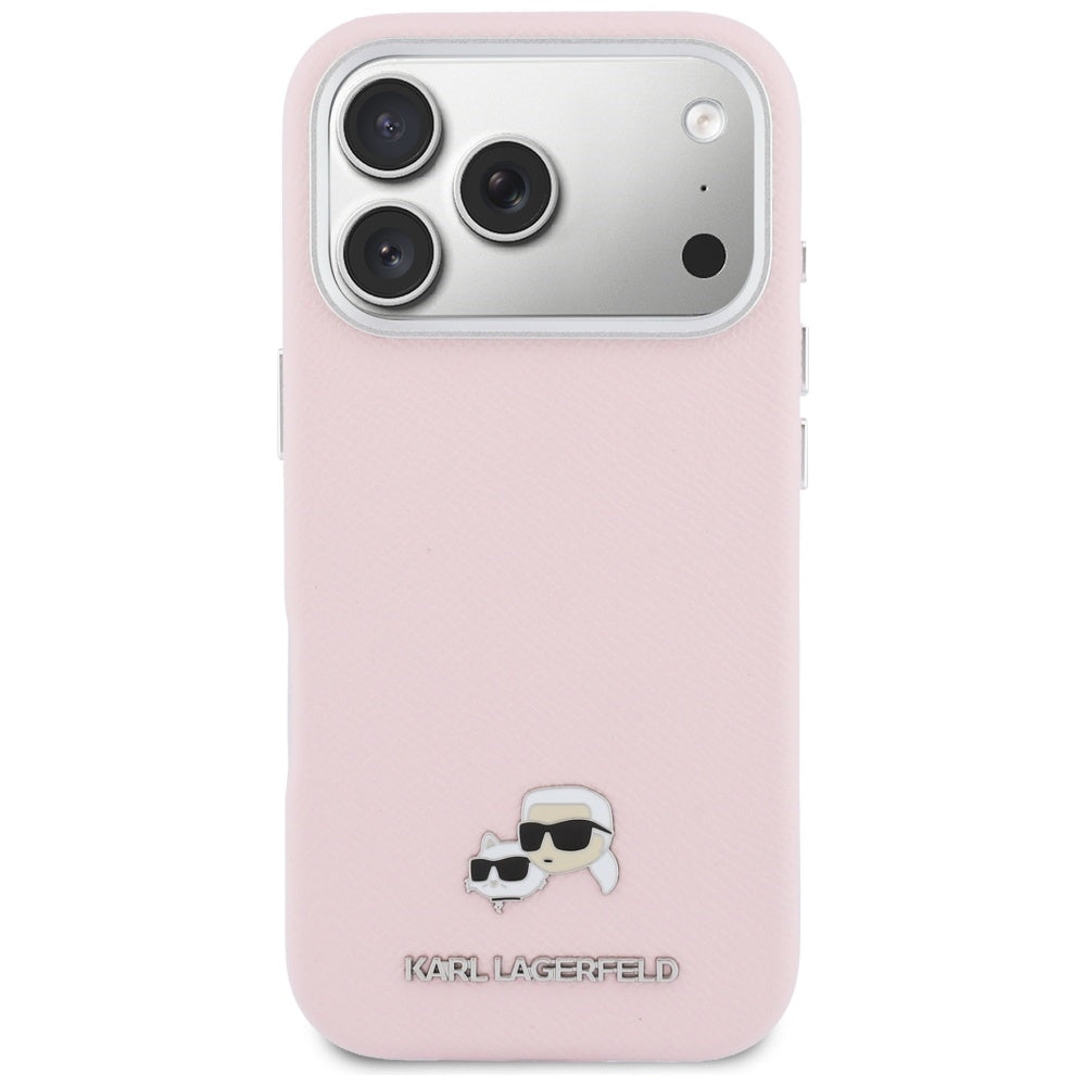 MagSafe Case for Apple iPhone 17 Pro, Karl Lagerfeld, Karl & Choupette Head's Pin, Pink