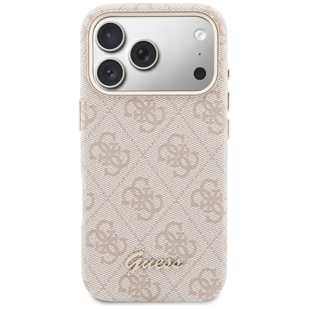 MagSafe Case for Apple iPhone 17 Pro Max, Guess, 4G Script Logo, Pink