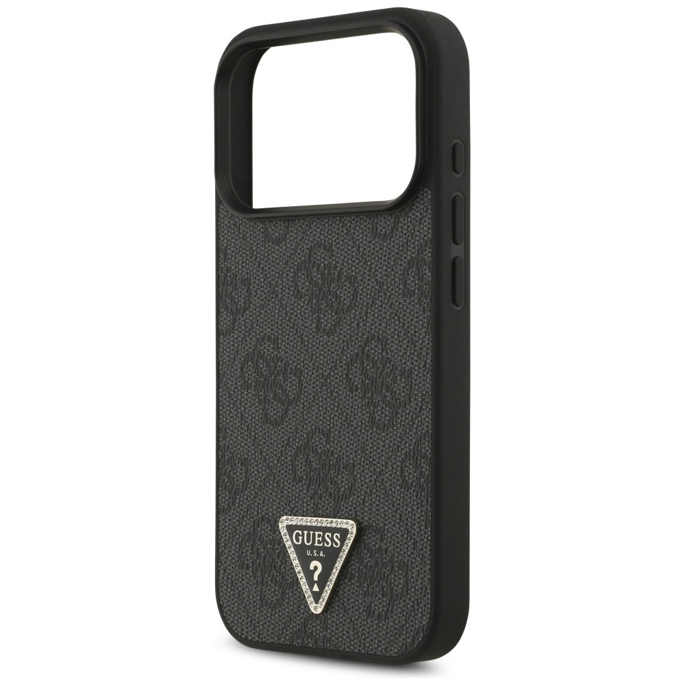 MagSafe Case for Apple iPhone 17 Pro Max, Guess, 4G Triangle Strass, Black