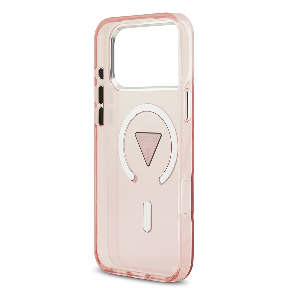 MagSafe Case for Apple iPhone 17 Pro Max, Guess, IML Gradient Triangle Logo, Pink