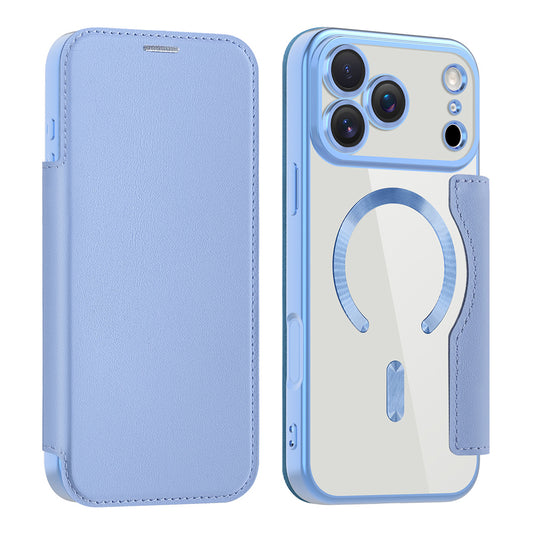 MagSafe Case for Apple iPhone 17 Pro, Techsuit, SmartMag Book, Blue