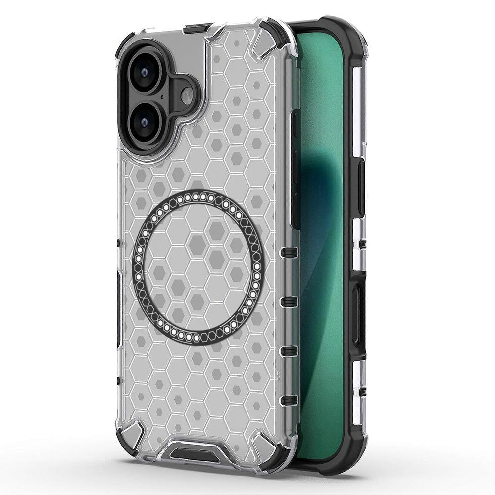 MagSafe Case for Apple iPhone 17, Techsuit, HoneyComb Shield, White
