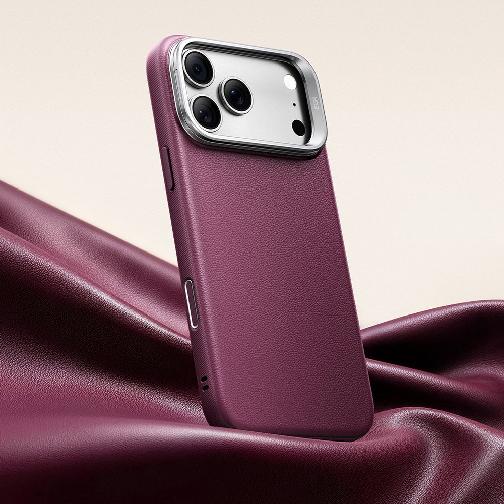 MagSafe Case for Apple iPhone 18 Pro / 17 Pro, ESR, Atelier with Kickstand, Dark Satin Burgundy