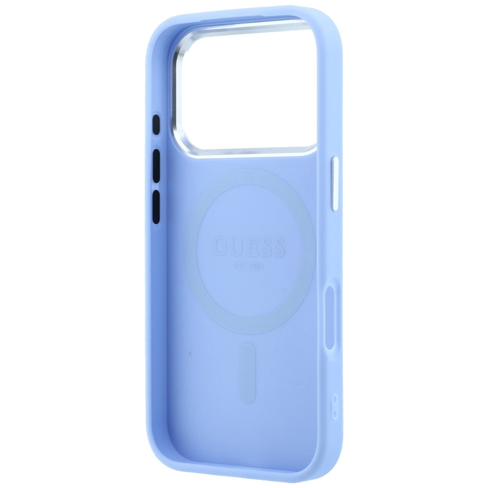 MagSafe Case for Apple iPhone 18 Pro / 17 Pro, Guess, Grained Triangle Logo, Blue
