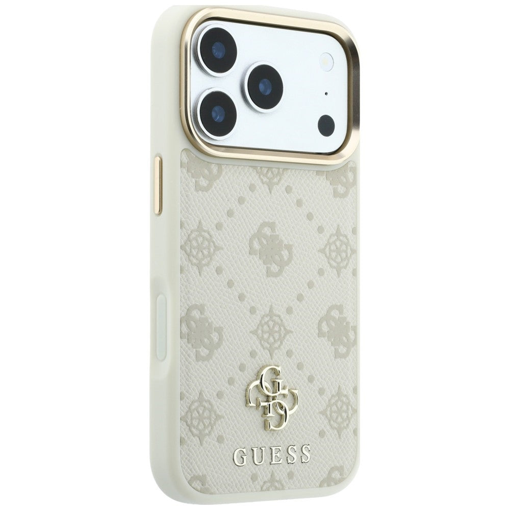 MagSafe Case for Apple iPhone 18 Pro / 17 Pro, Guess, Peony 4G Small Logo, Beige