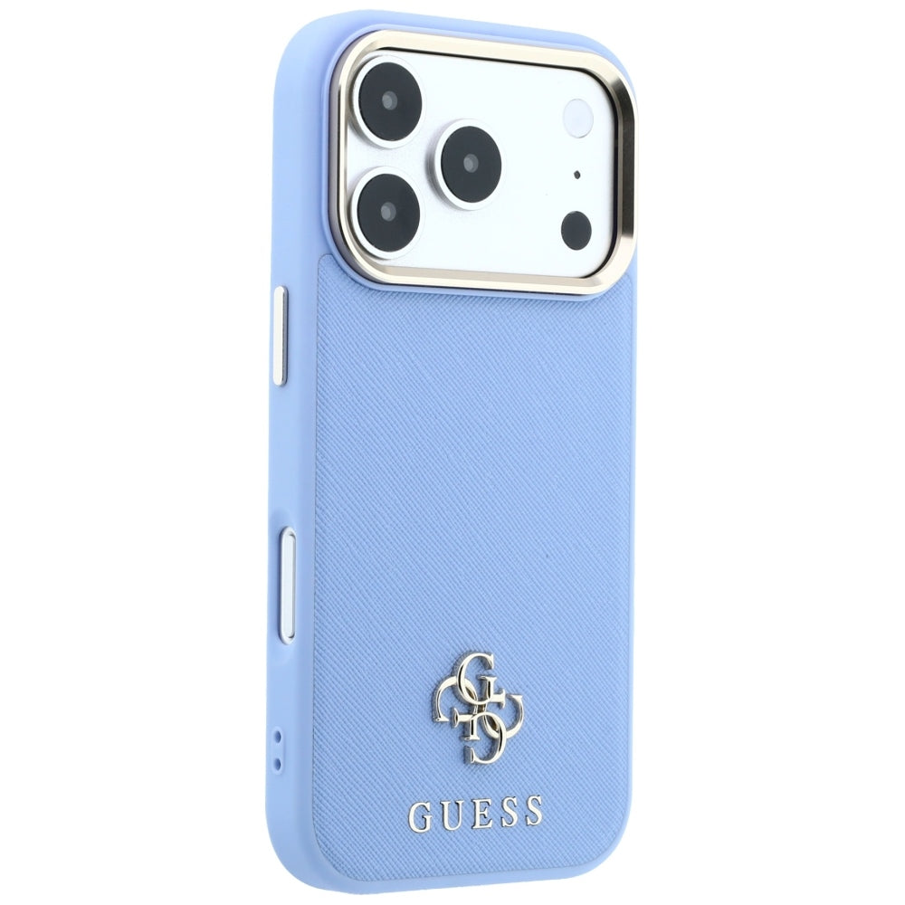 MagSafe Case for Apple iPhone 18 Pro / 17 Pro, Guess, Saffiano Small 4G Classic, Blue