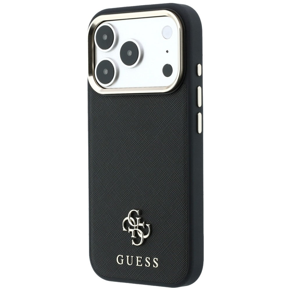 MagSafe Case for Apple iPhone 18 Pro / 17 Pro, Guess, Saffiano Small 4G Classic, Black
