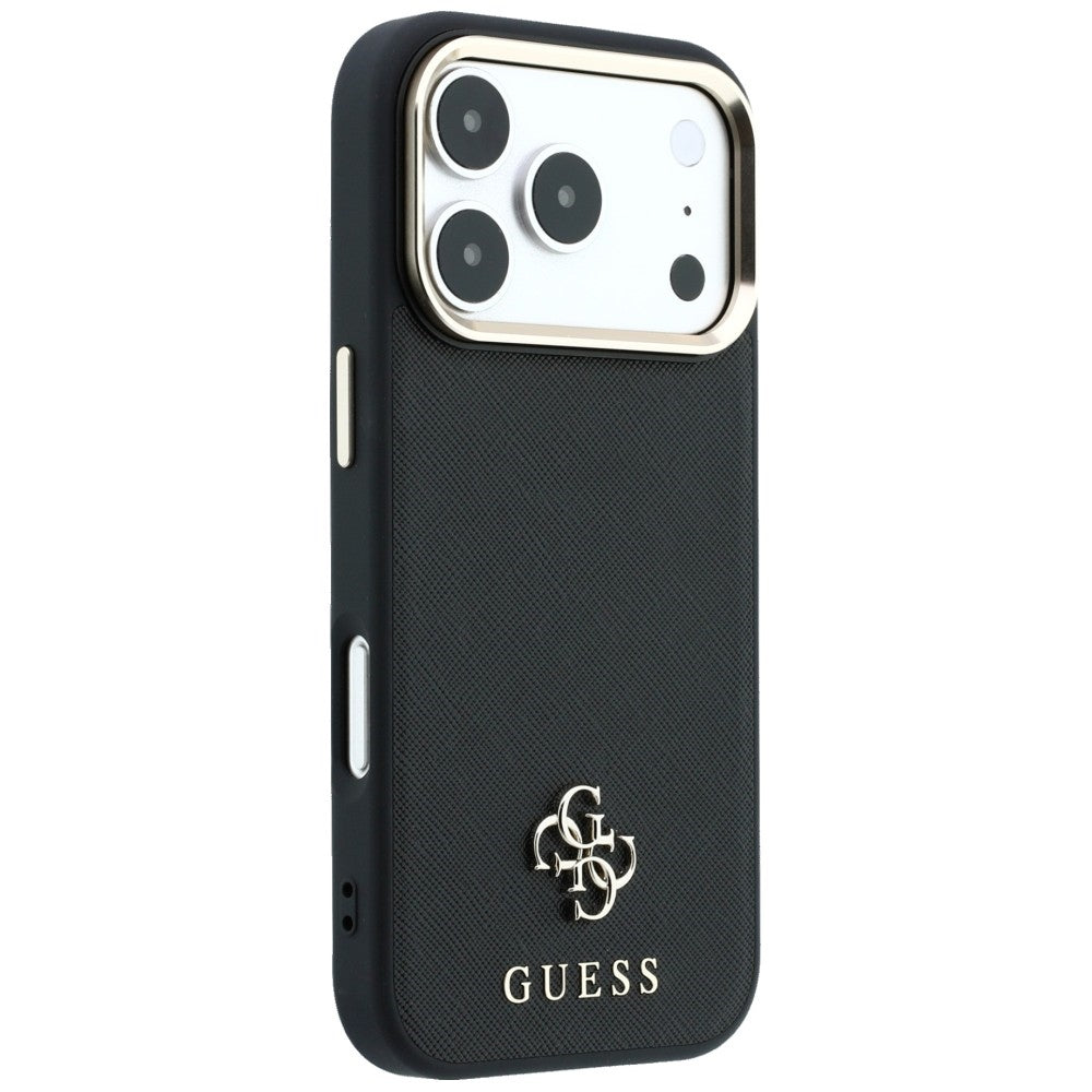 MagSafe Case for Apple iPhone 18 Pro / 17 Pro, Guess, Saffiano Small 4G Classic, Black