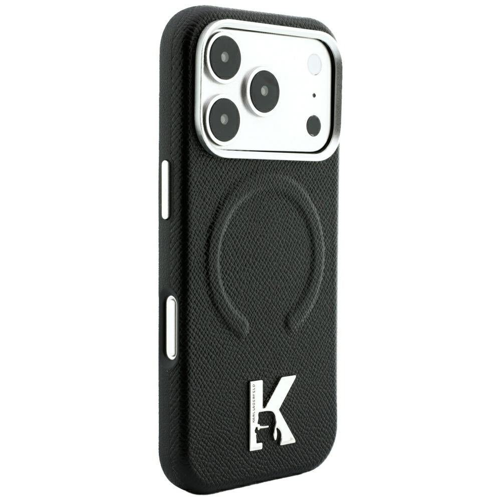 MagSafe Case for Apple iPhone 18 Pro / 17 Pro, Karl Lagerfeld, Grained Embossed Ring, Black