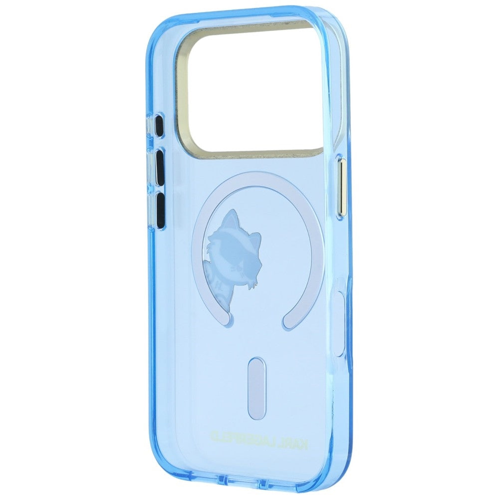 MagSafe Case for Apple iPhone 18 Pro / 17 Pro, Karl Lagerfeld, IML Peekaboo Print Metal Frame, Blue