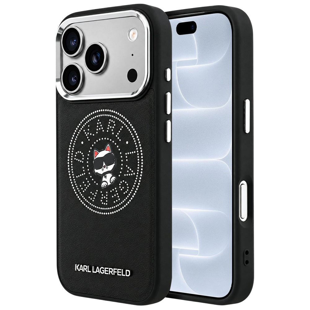 MagSafe Case for Apple iPhone 18 Pro / 17 Pro, Karl Lagerfeld, Point and Choupette Sketch, Black